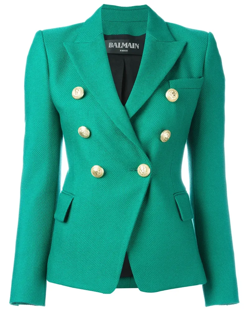 Balmain Blazer mit doppelter Knopfleiste - Grün Grün