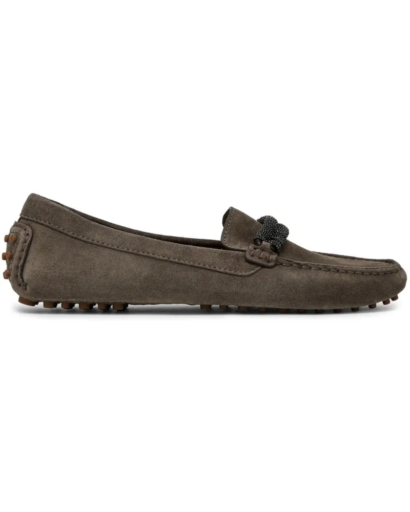 Brunello Cucinelli Loafer mit Monili-Besatz - Grau Grau