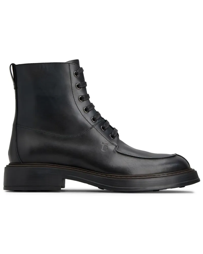 TOD'S Knöchelhohe Lederstiefel - Schwarz Schwarz