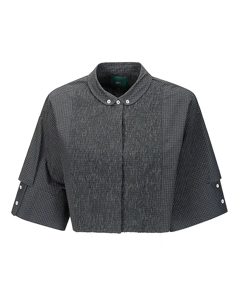 Jejia Alba smocked check shirt - Grau Grau