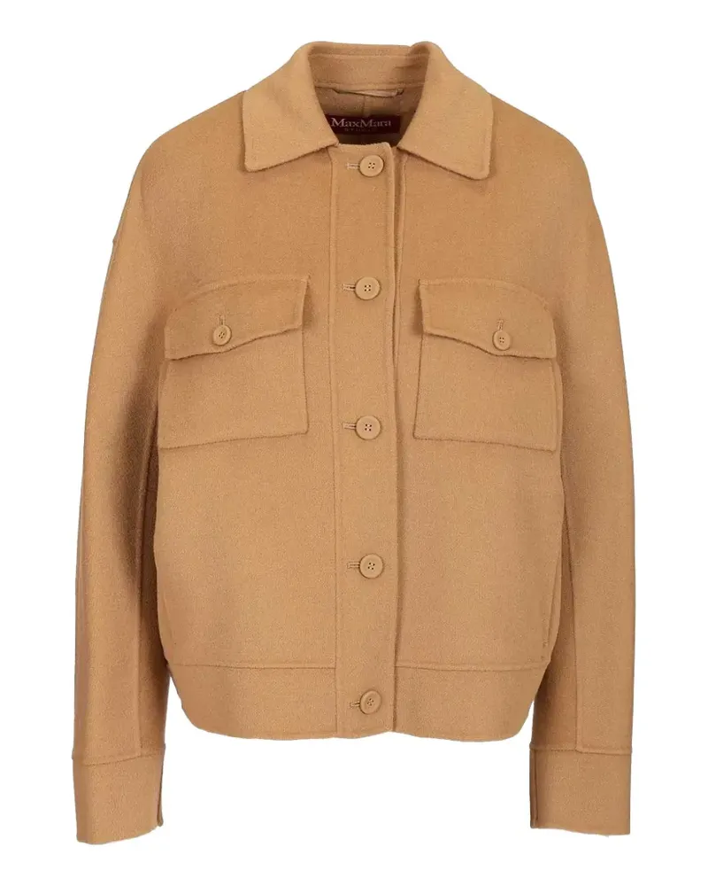 Max Mara boxy-fit button-up jacket - Nude Nude