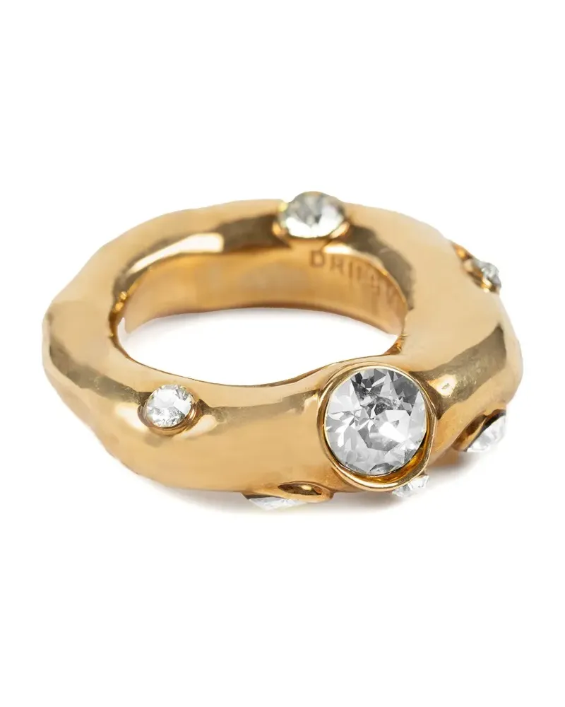 Dries van Noten Ring mit CC - Gold Gold