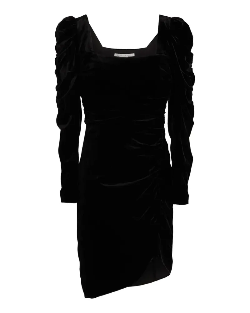 Veronica Beard Gerafftes Toki Minikleid aus Samt - Schwarz Schwarz