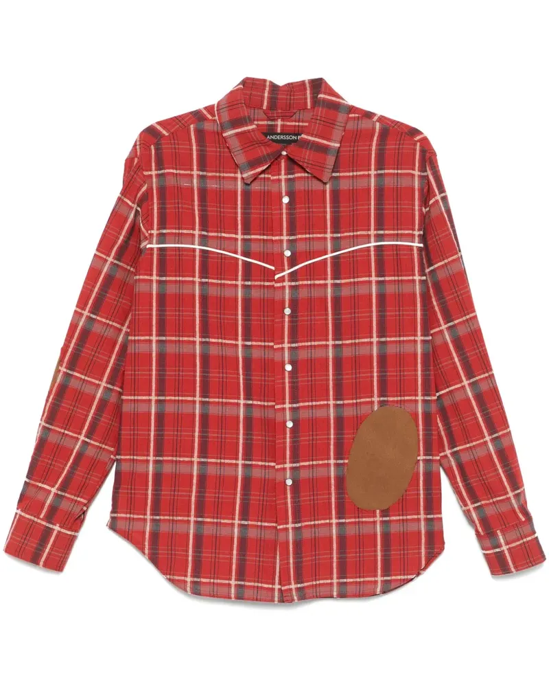 Andersson Bell Kariertes Noah Hemd mit Patch - Rot Rot