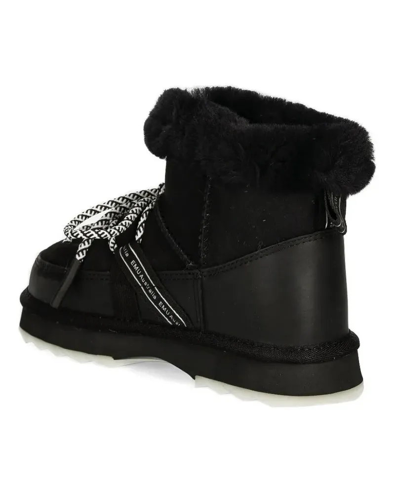 EMU Schnürstiefel mit Shearling - Schwarz Schwarz