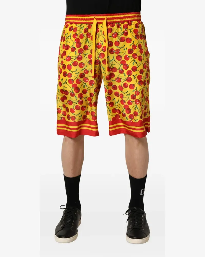 Dolce & Gabbana Shorts mit Kirschen-Print - Gelb Gelb