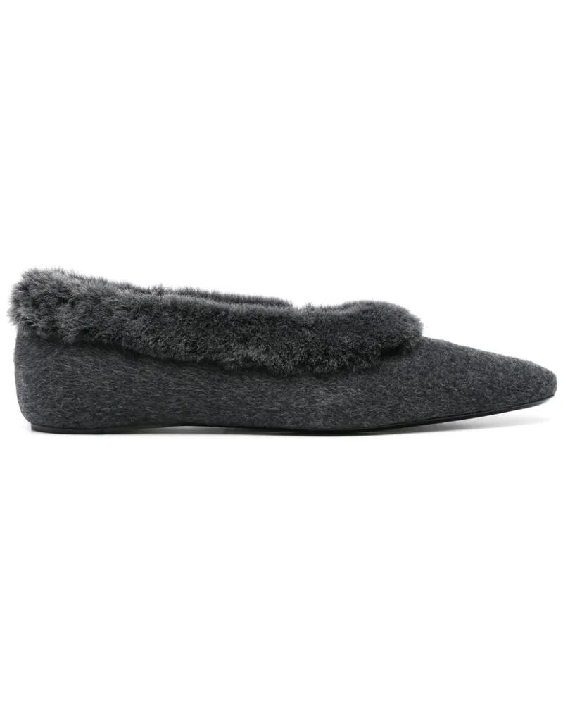 Totême Ballerinas mit Shearling-Besatz - Grau Grau