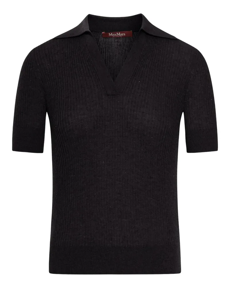 Max Mara Geripptes T-Shirt - Schwarz Schwarz