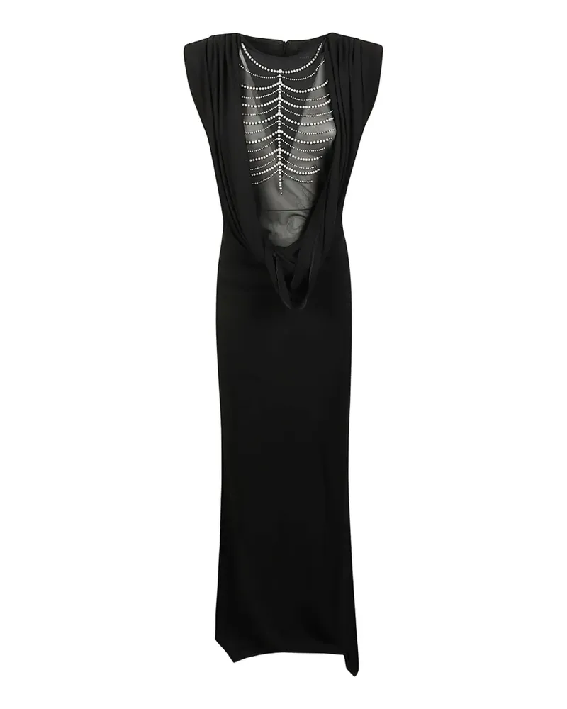 John Richmond draped-neck maxi dress - Schwarz Schwarz