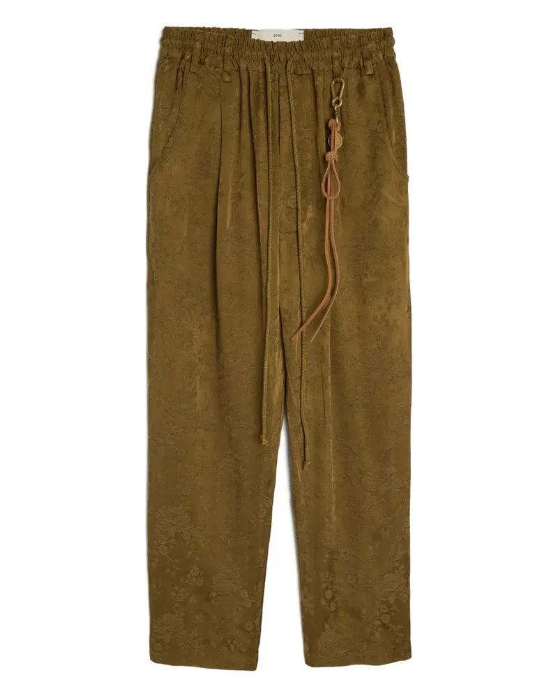 Song For The Mute Kordelzug-Hose mit Blumenmuster - Braun Braun