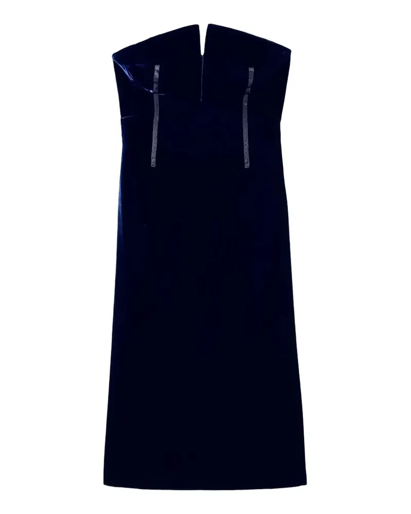Tom Ford Schulterfreies Midikleid mit Ripsbandbesatz - Blau Blau