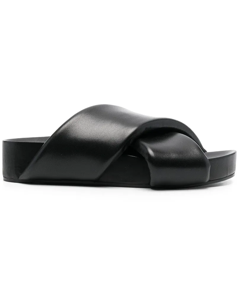 Jil Sander Sandalen mit überkreuzten Riemen - Schwarz Schwarz