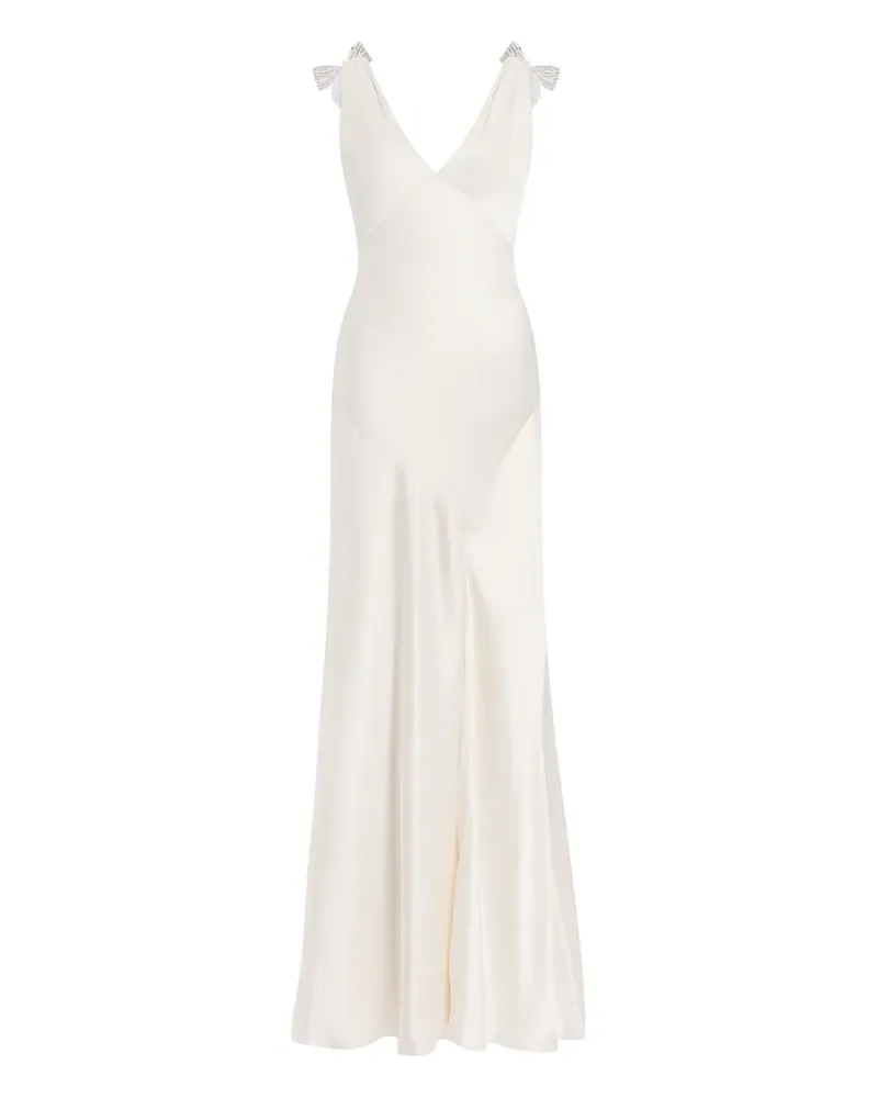 Jenny Packham Collette Maxikleid mit Perlenschleife - Nude Nude