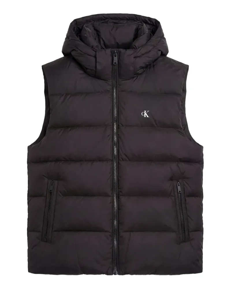 Calvin Klein quilted hooded gilet - Schwarz Schwarz