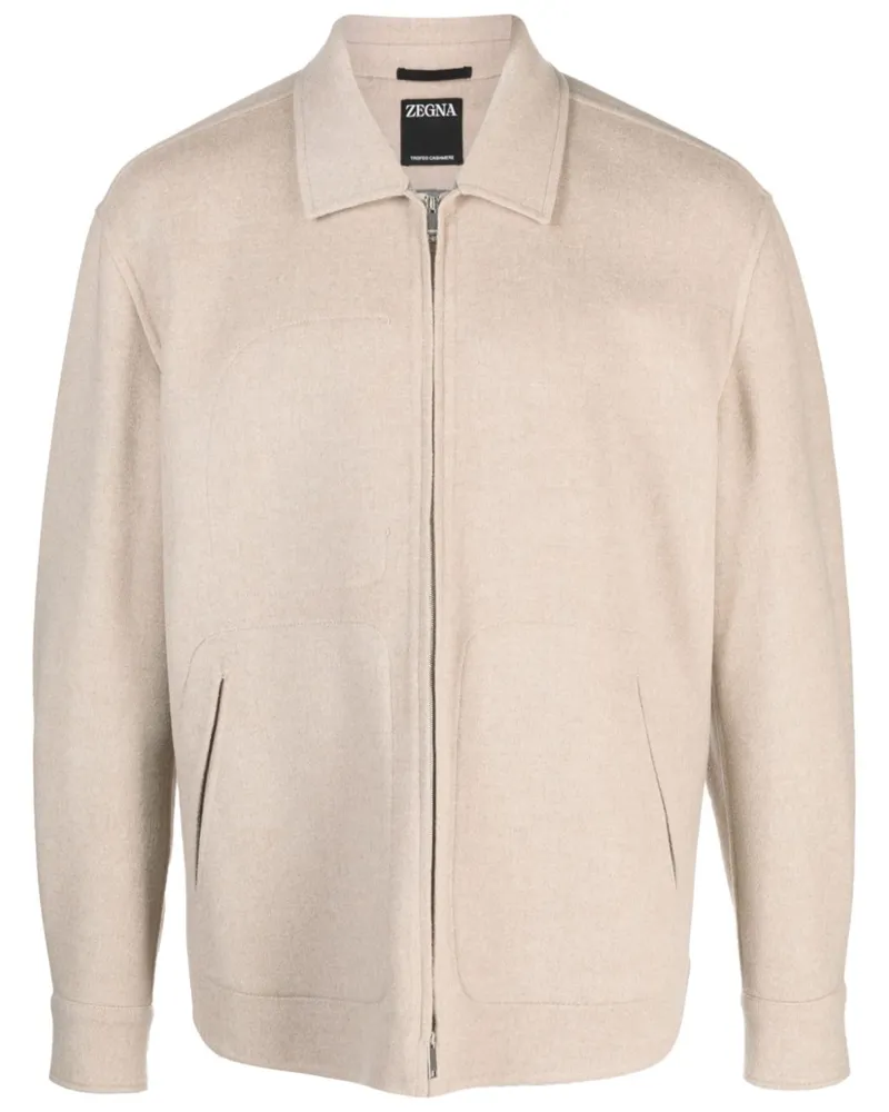 Ermenegildo Zegna Jacke mit Logo-Patch - Nude Nude