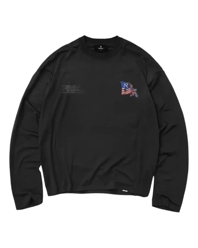 REPRESENT Langärmeliges Hemd mit grafischem Print - Schwarz Schwarz