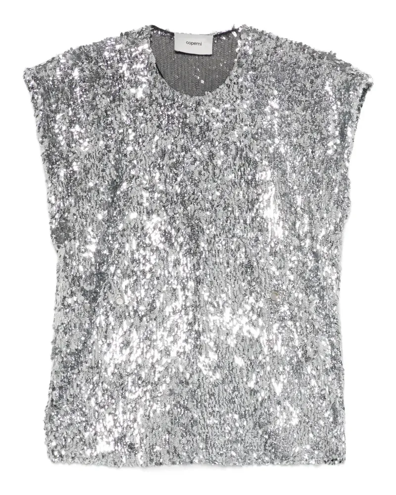 COPERNI Oberteil mit Pailletten - Silber Silber