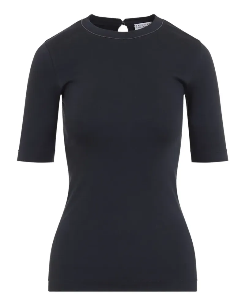 Brunello Cucinelli monili-trim short-sleeve T-shirt - Blau Blau
