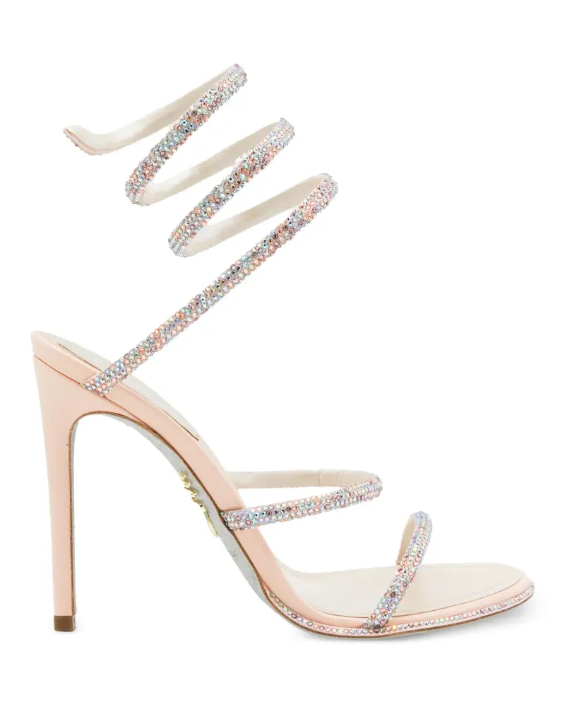 René Caovilla Cleo crystal-embellished sandals - Nude Nude