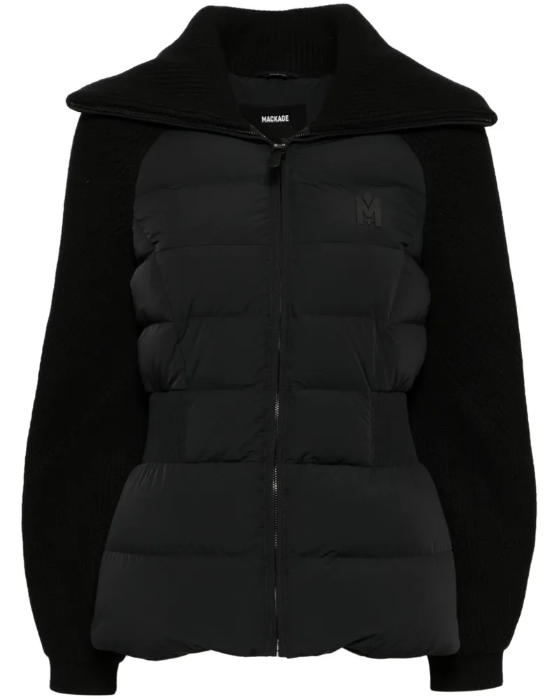 Mackage Foxy Mixed Media Jacke - Schwarz Schwarz