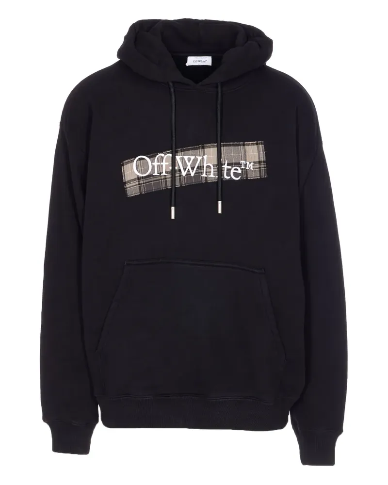 OFF-WHITE Karierter Hoodie mit Kordelzug - Schwarz Schwarz