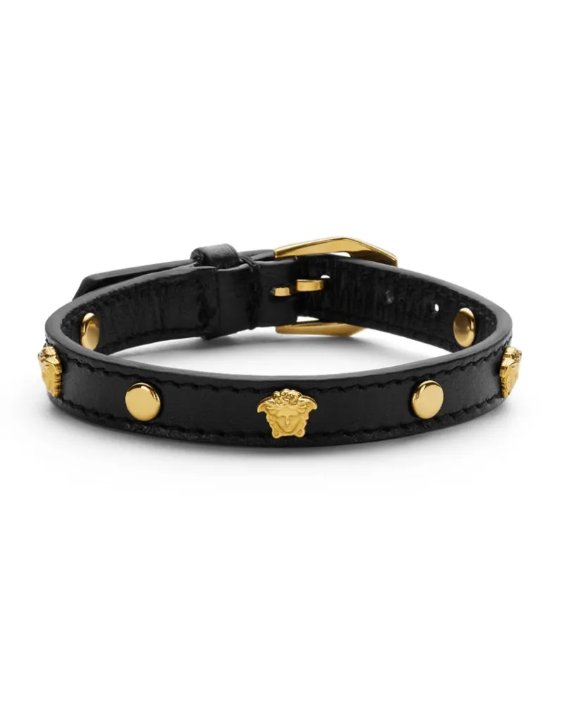 Versace Medusa Armband aus Leder - Schwarz Schwarz