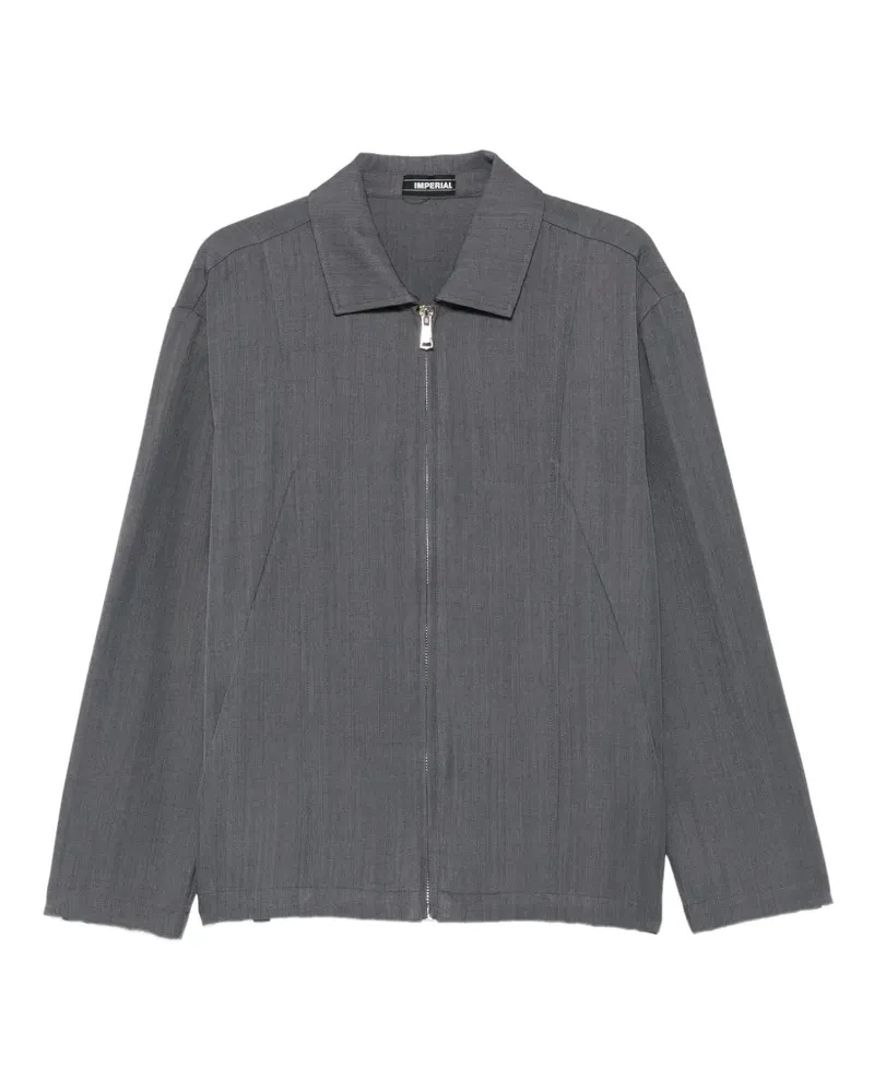 IMPERIAL zip-up elasticated-hem shirt jacket - Grau Grau