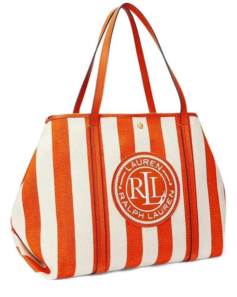 Ralph Lauren Gestreifte Emerie Tote Bag - Orange Orange