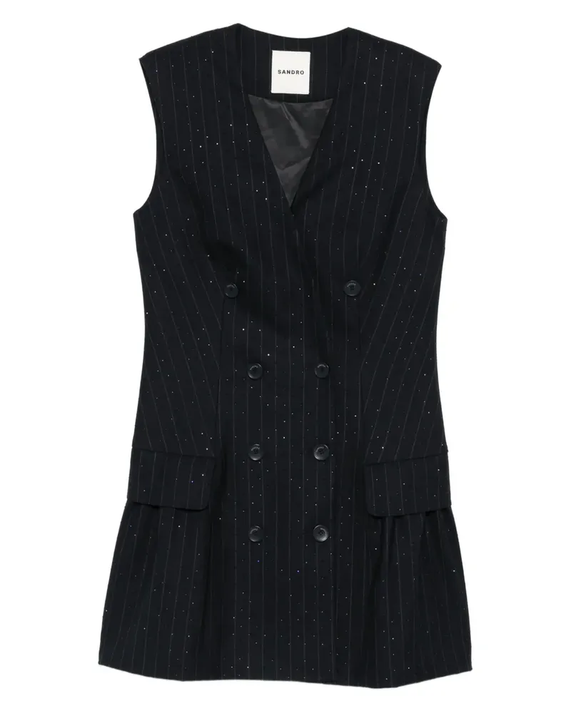 Sandro Ärmelloses Kleid mit Strassverzierung - Blau Blau