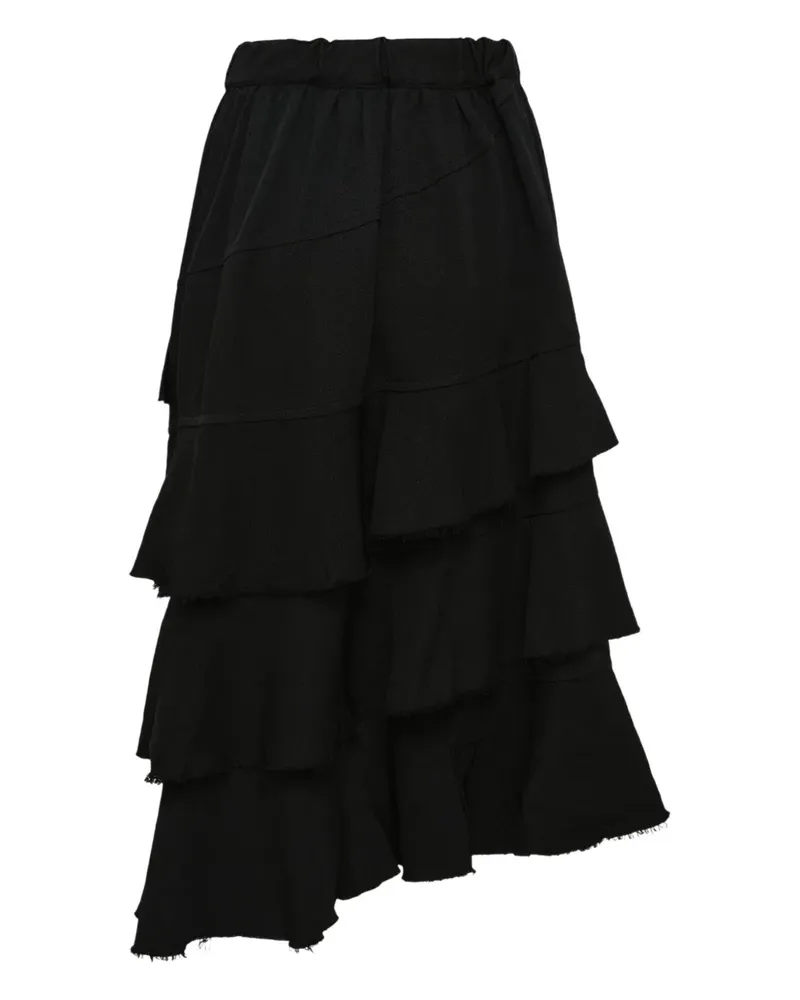 Comme des Garçons layered-design midi skirt - Schwarz Schwarz
