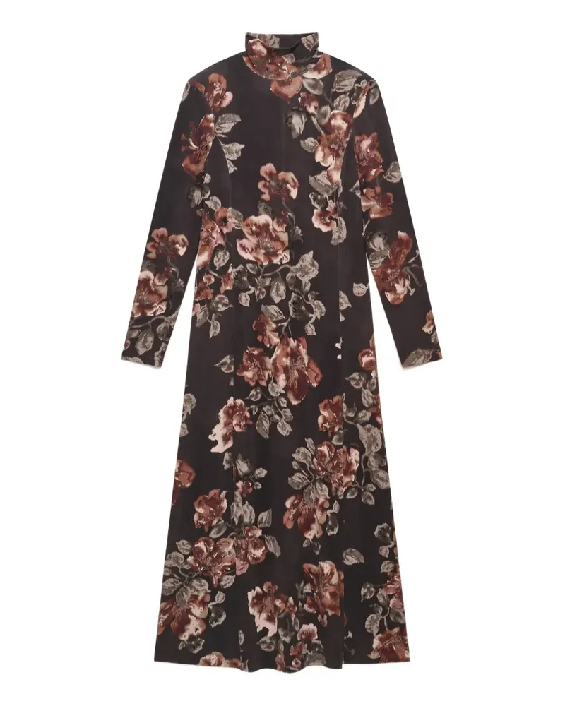 Maliparmi Frosted Blossom turtleneck shift maxidress - Braun Braun