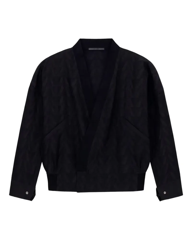 Giorgio Armani Geometrisch gemusterte Bomberjacke - Schwarz Schwarz