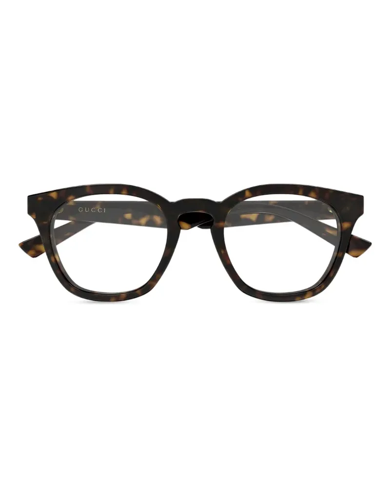 Gucci tortoiseshell-effect round-frame glasses - Braun Braun