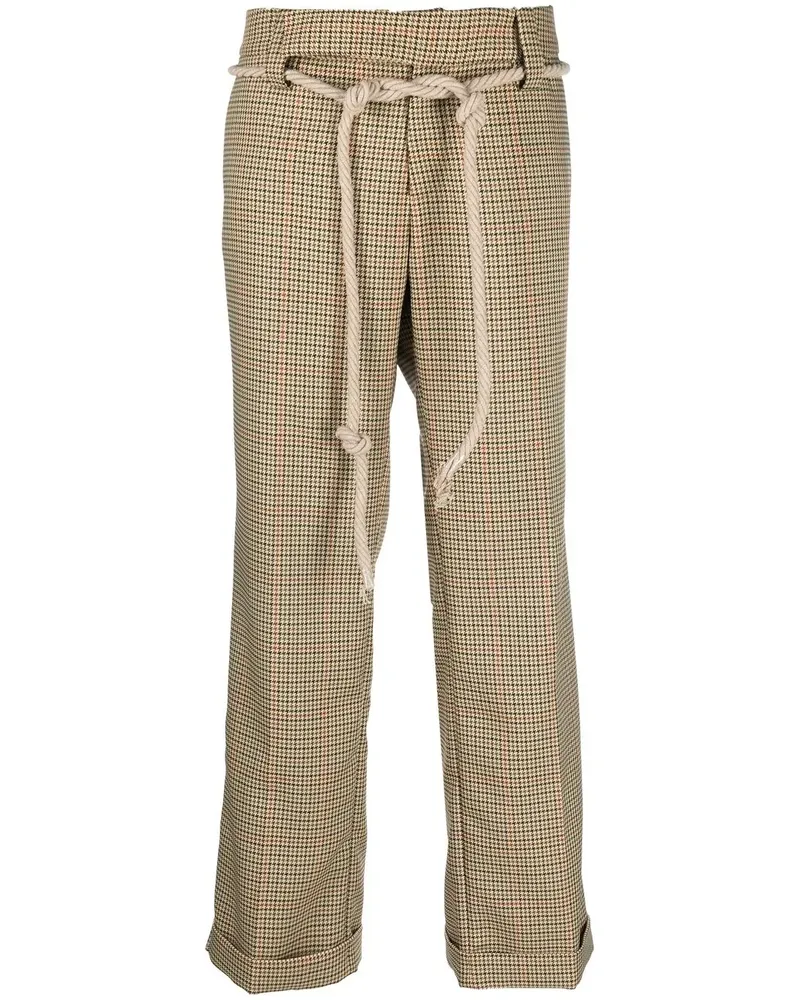 Jejia Karierte Hose mit Gürtel - Nude Nude