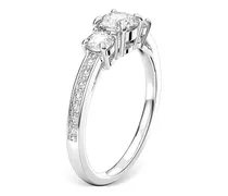 Ring mit 3 Schmucksteinen - Grau