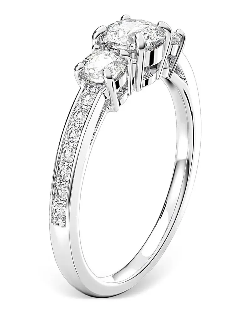 Swarovski Ring mit 3 Schmucksteinen - Grau Grau