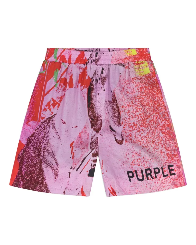 PURPLE BRAND graphic-print pull-on shorts - Rosa Rosa