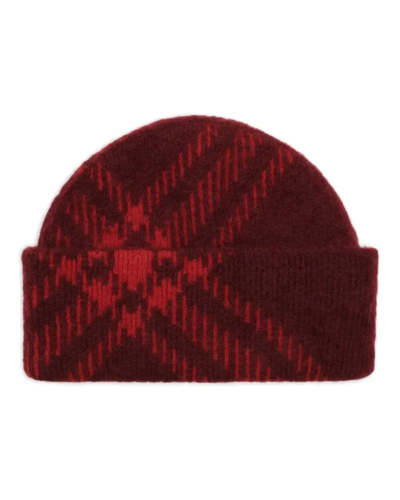 Burberry check beanie hat - Rot Rot