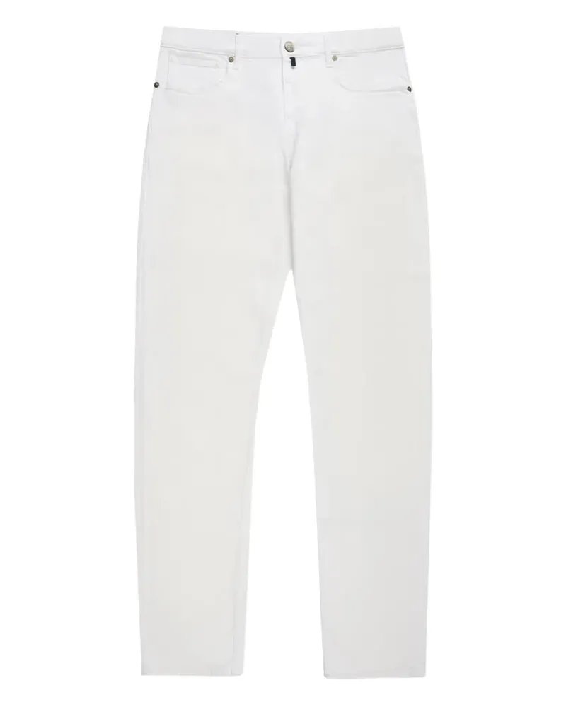 Slowear logo-patch straight-leg jeans - Weiß Weiß