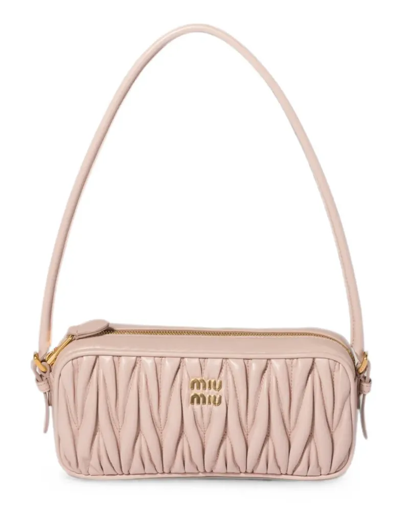 Miu Miu Matelassé nappa leather pouch - Rosa Rosa