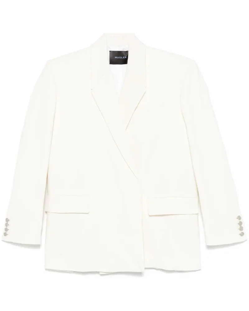 Thierry Mugler Doppelreihiger Blazer - Weiß Weiß