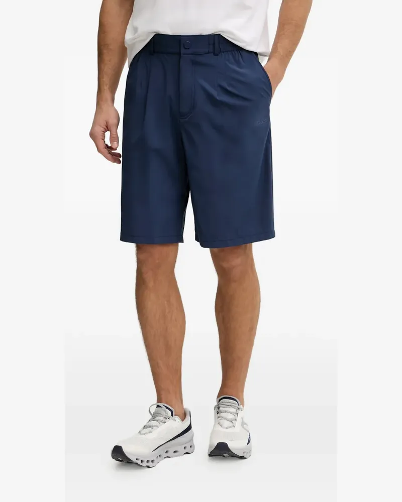 Guess logo-print tailored shorts - Blau Blau