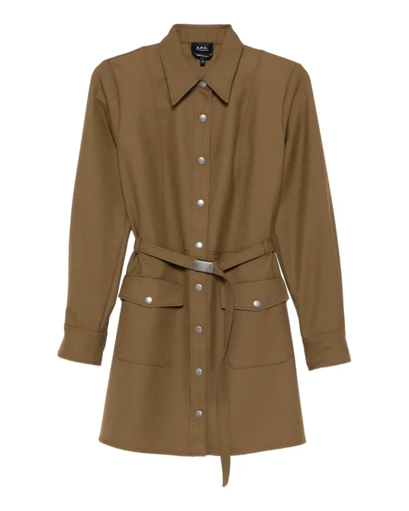 A.P.C. belted pocket shirt - Braun Braun