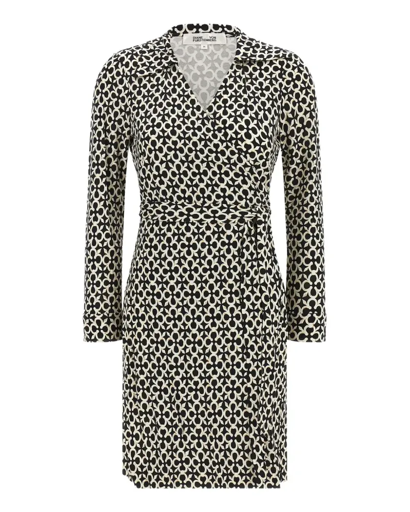Diane von Furstenberg Jeanne geometric-print wrap mini dress - Schwarz Schwarz