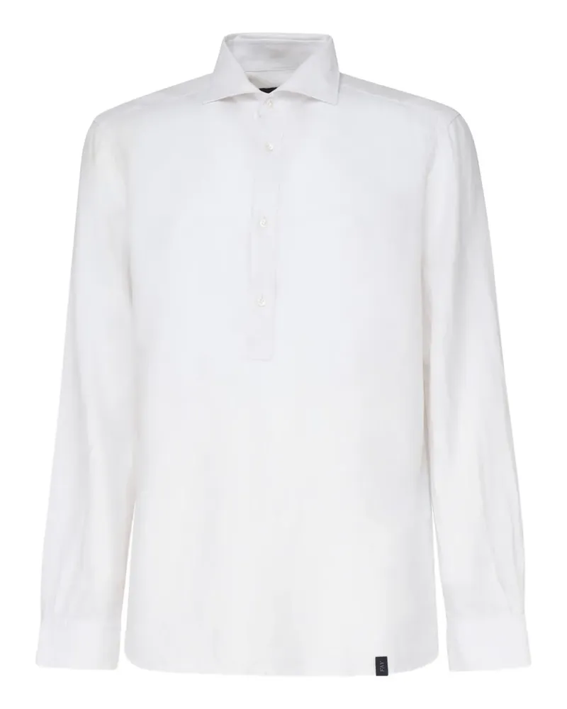 Fay Poloshirt mit Spreizkragen - Weiß Weiß