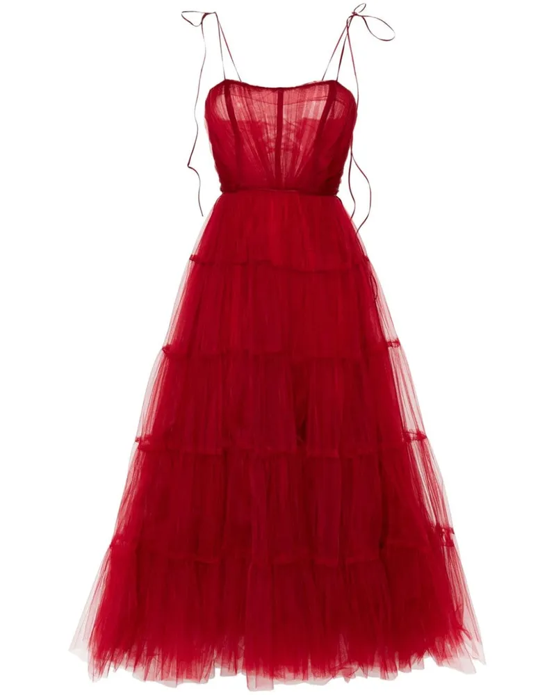 Ana Radu Maxikleid aus Tüll - Rot Rot