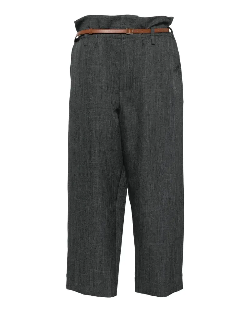 PLAN C Hose mit Paperbag-Taille - Grau Grau