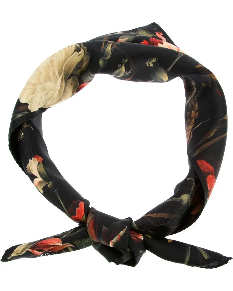 Givenchy floral silk scarf - Schwarz Schwarz