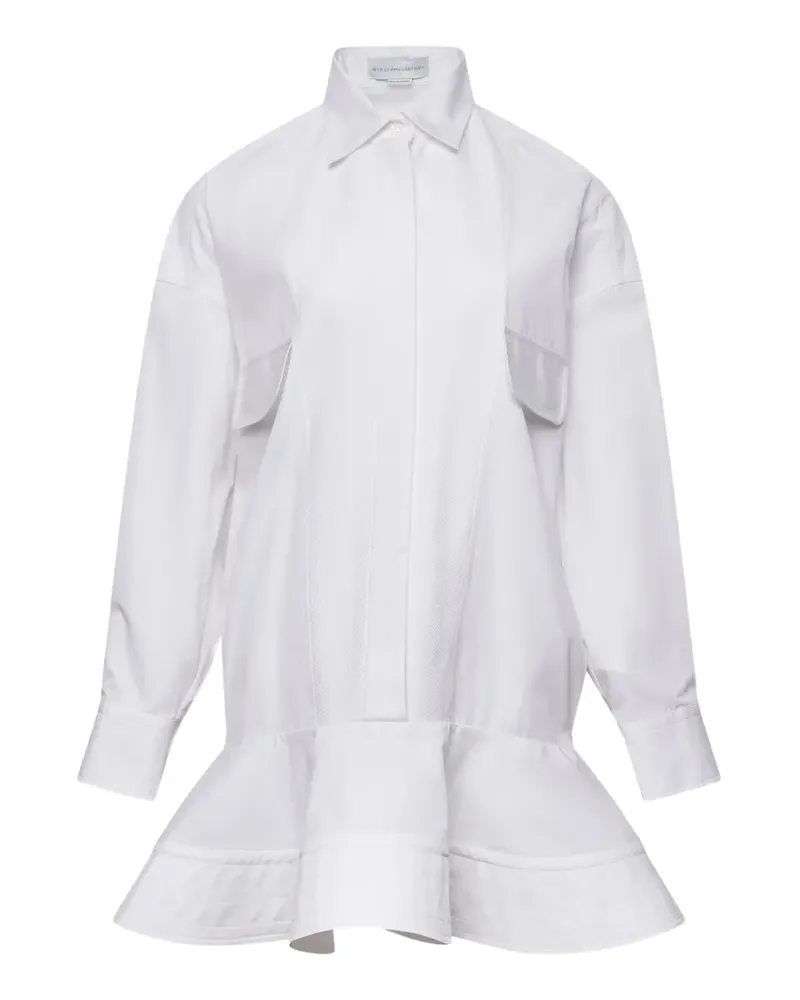 Stella McCartney ruffled-hem shirt dress - Weiß Weiß
