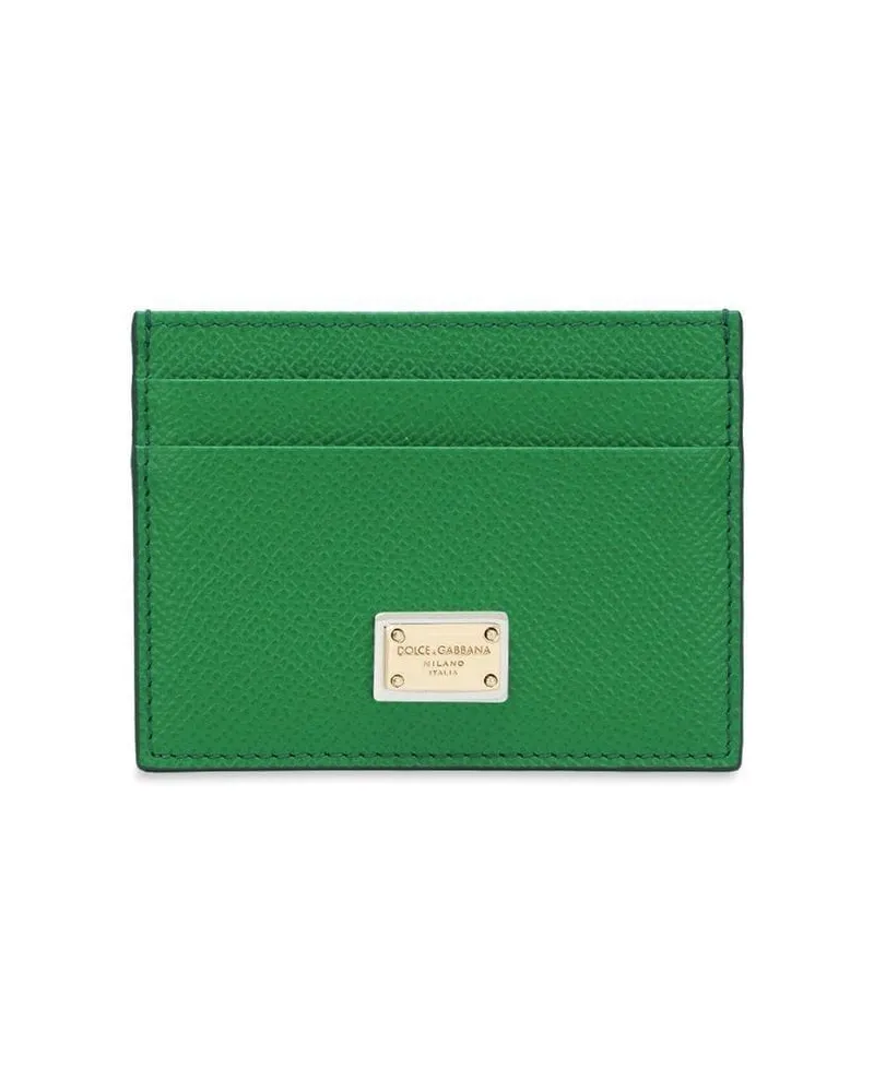 Dolce & Gabbana Kartenetui mit Logo-Schild - Grün Grün